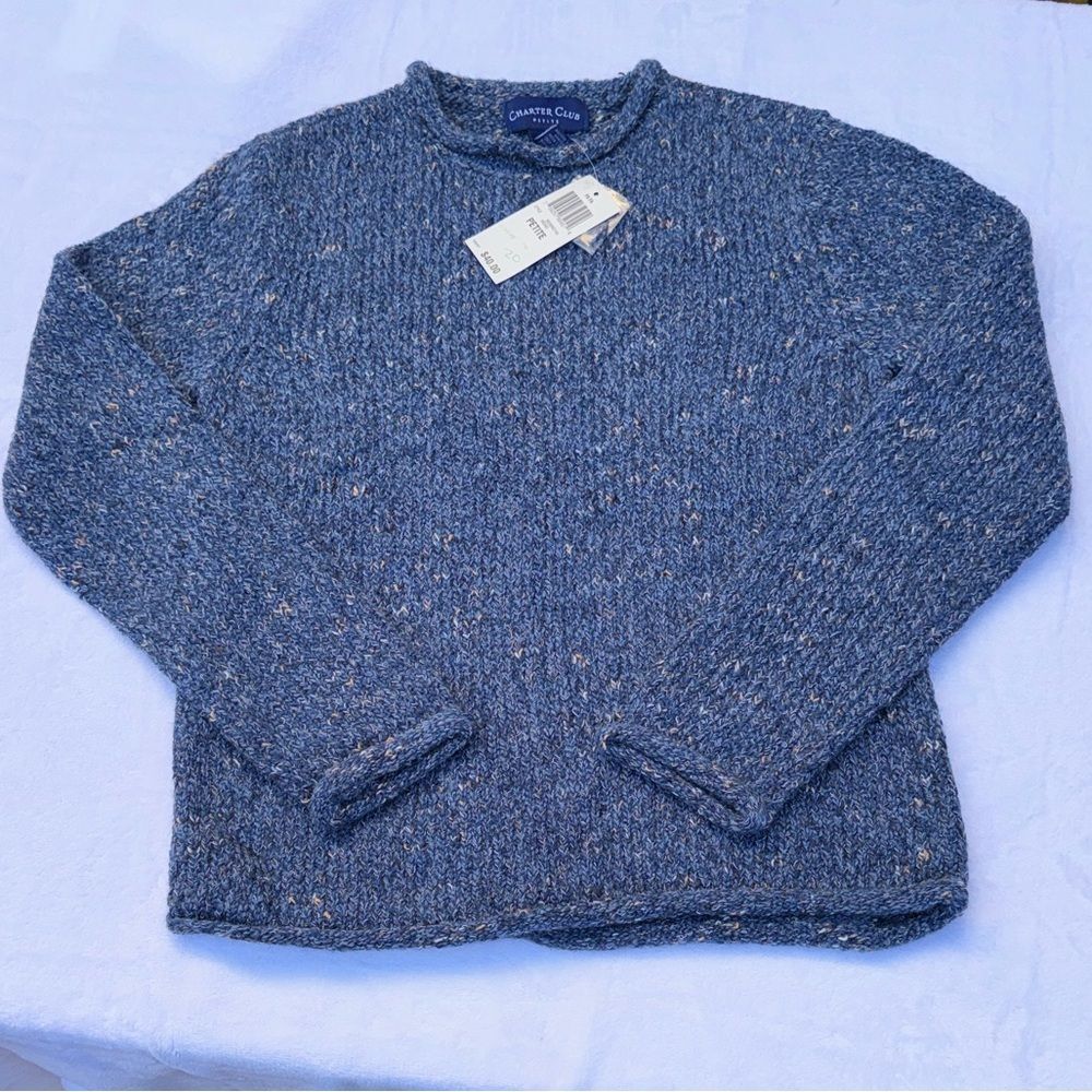 Vintage Charter Club Blue Crew Neck Sweater Size PP